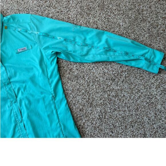 COLUMBIA PFG women's long sleeve, button up shirt Size Medium, Blue/Teal - Picture 12 of 12